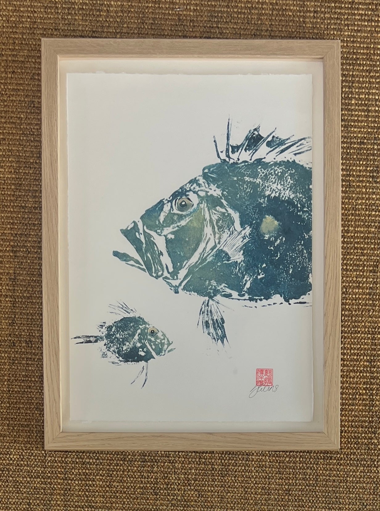 John Dory & Juvenile – Gyotaku Print Framed