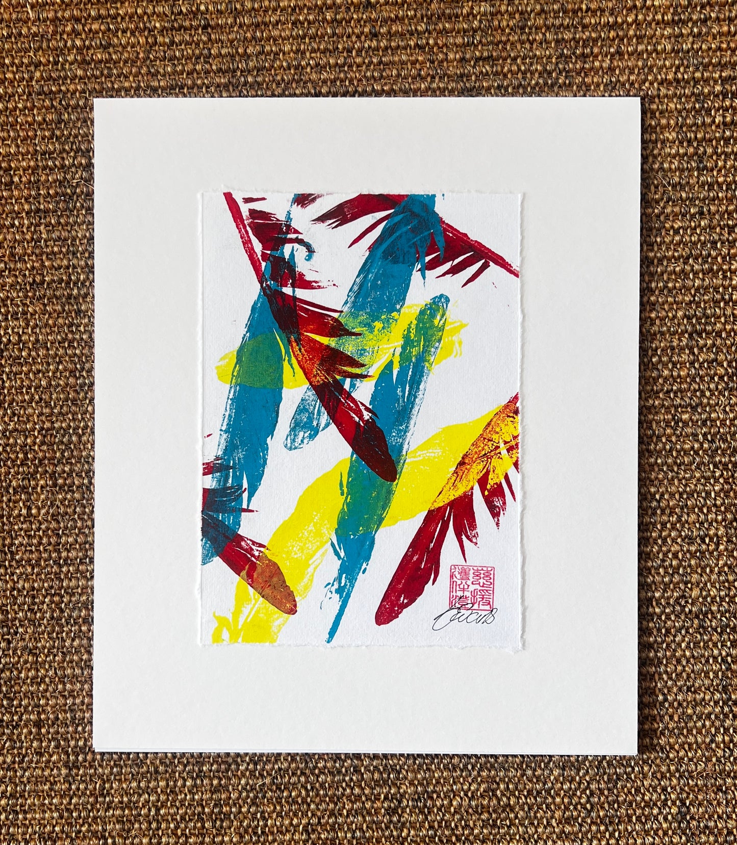 A5 Print of Multicoloured Feathers