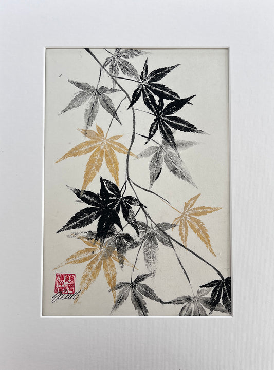 Acer Gyotaku on handmade Japanese Kozo Paper.