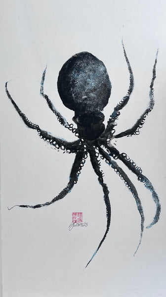 Gyotaku impression taken from the surface of an Octopus