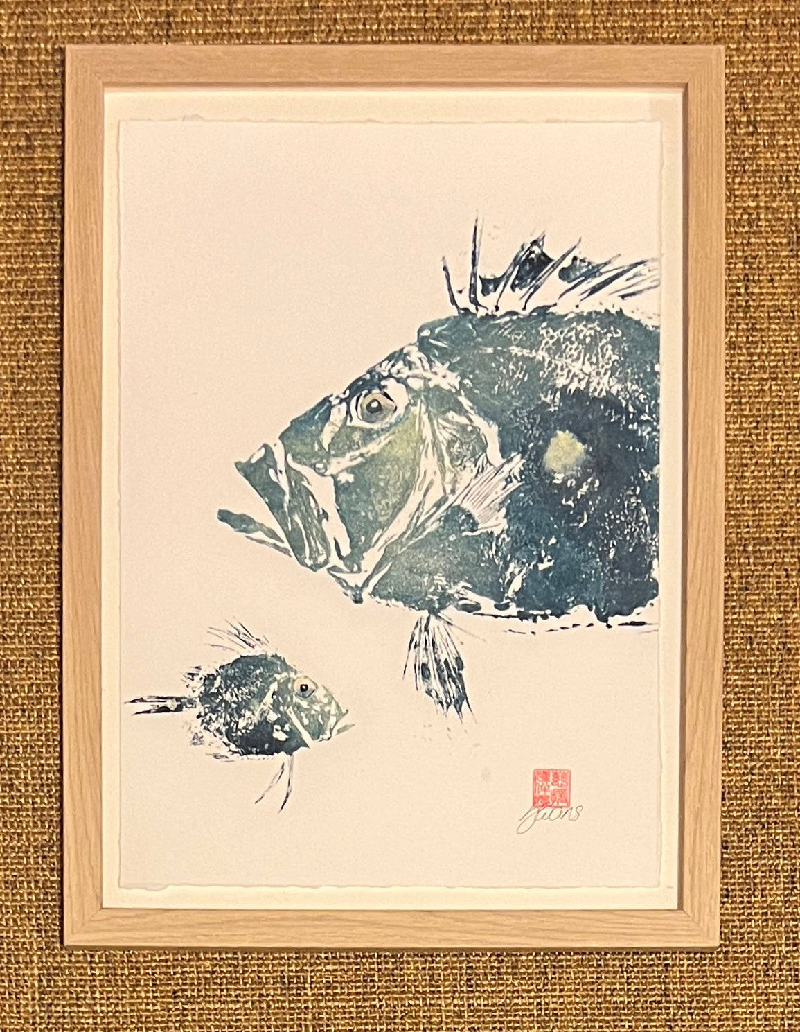 John Dory & Juvenile – Gyotaku Print Framed