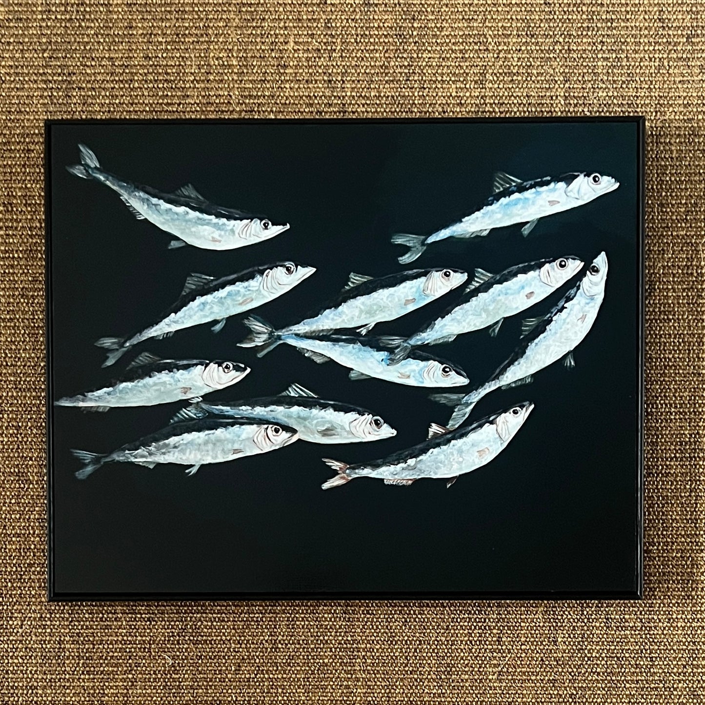 Sardines,  Acrylic on Board (Framed)