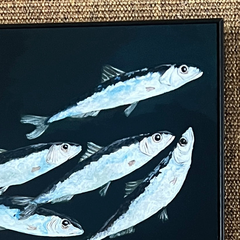 Sardines,  Acrylic on Board (Framed)