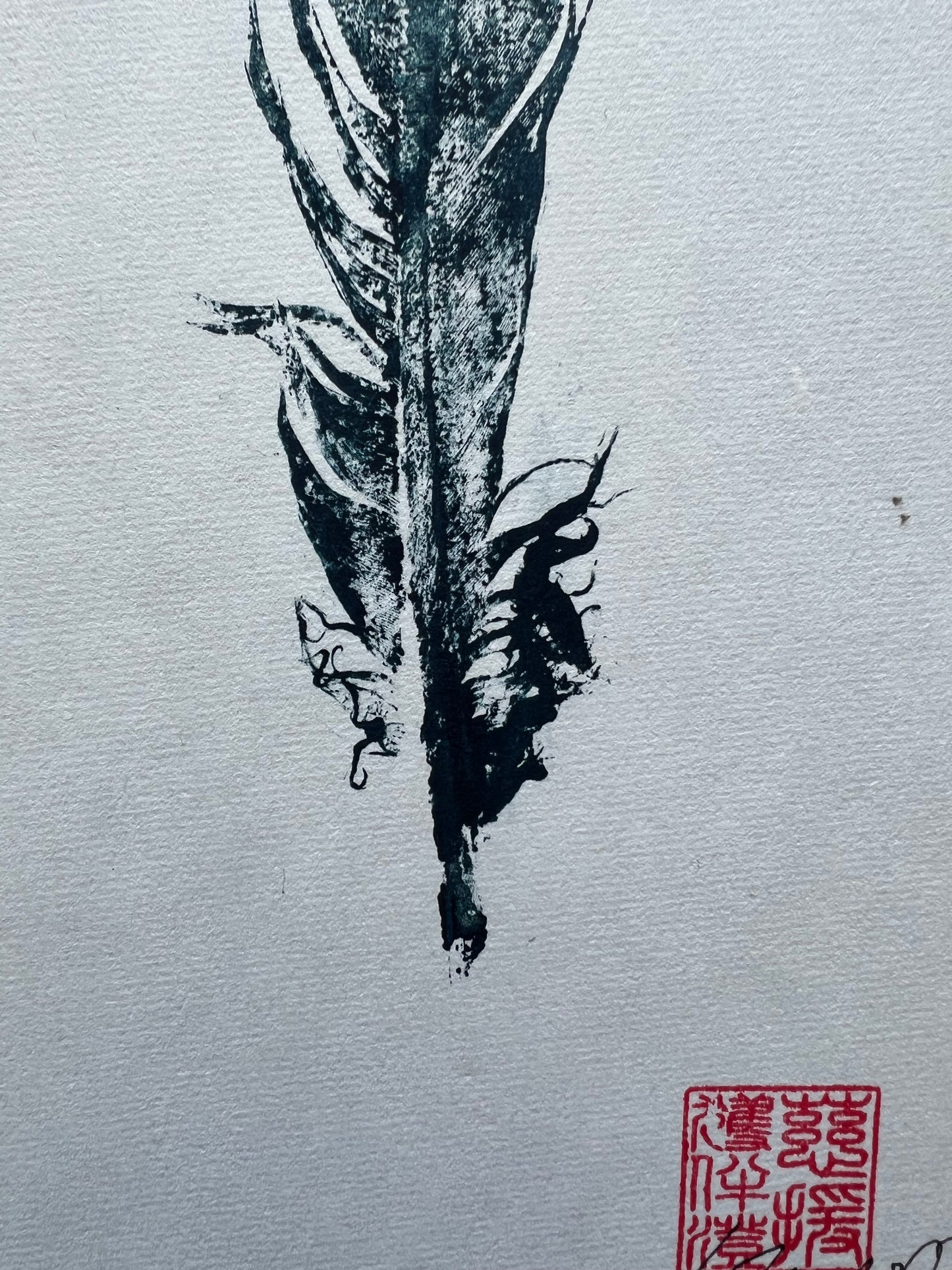 Small Bird Feather – Gyotaku Print