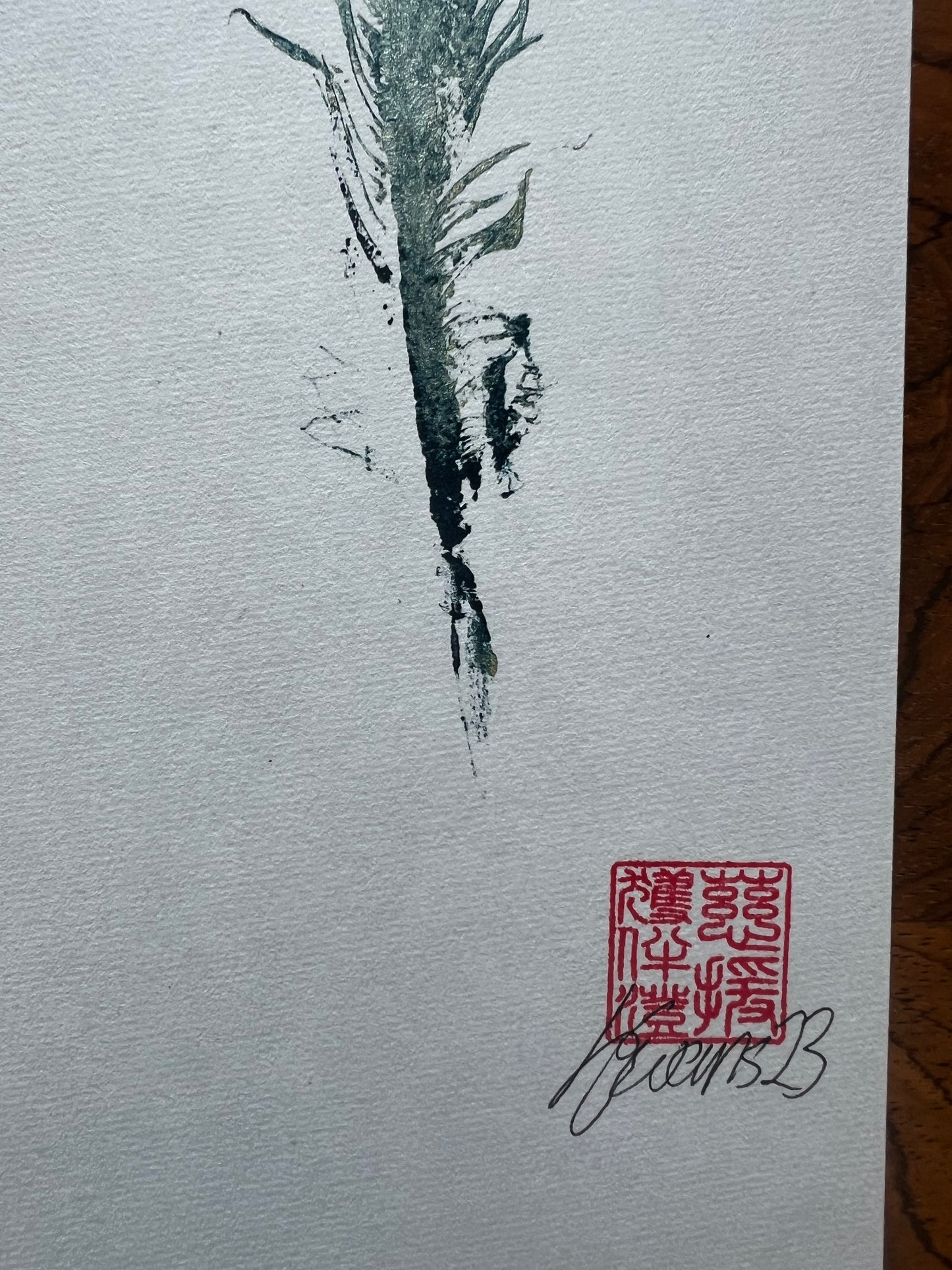 Small Bird Feather – Gyotaku Print