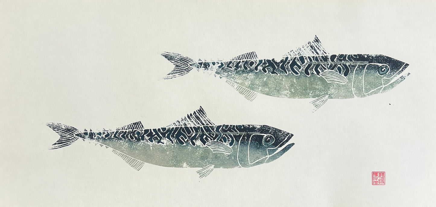 Mackerel -Linotaku Marine Wall Art
