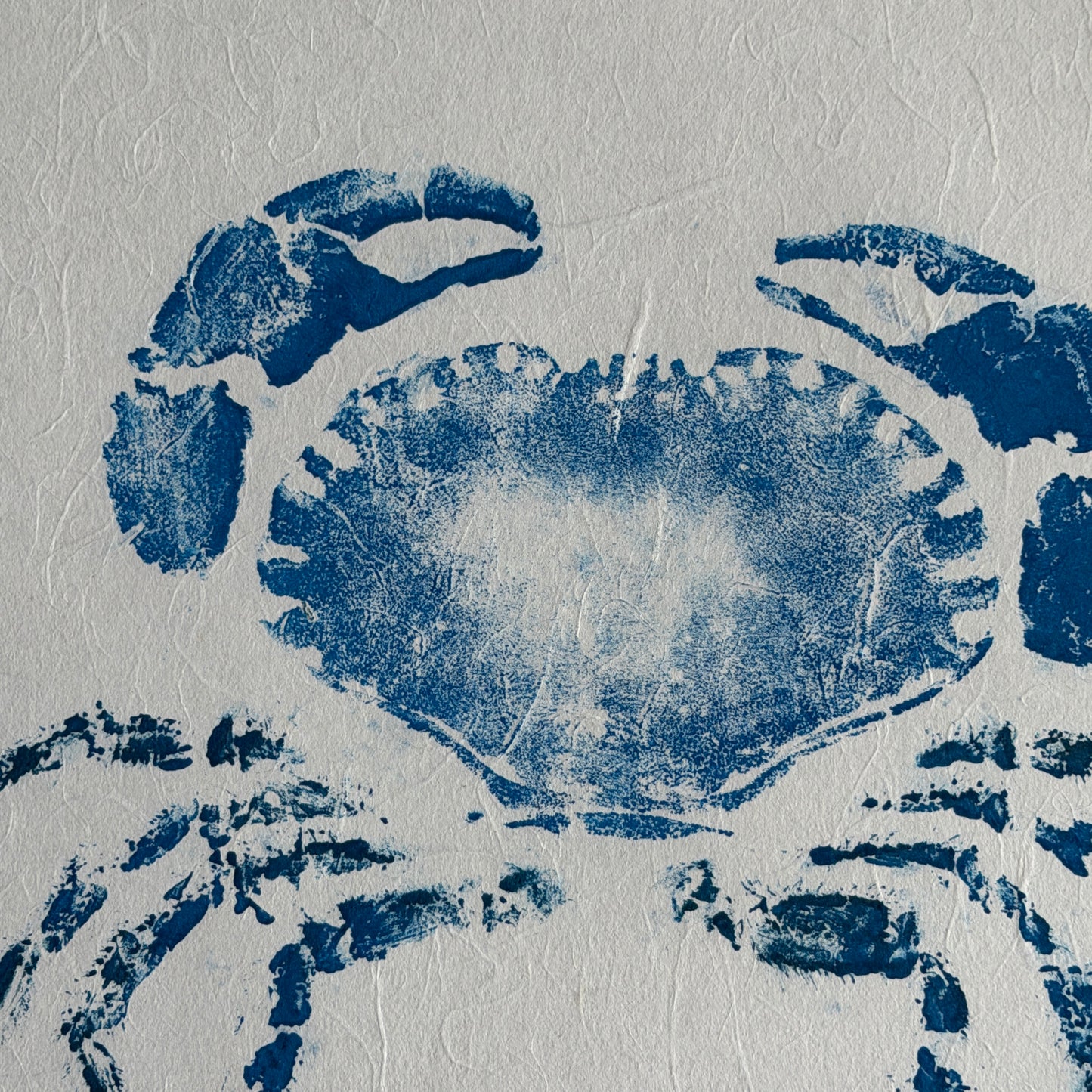 Bright Blue Crab Gyotaku