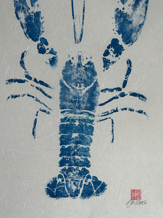 Menai Strait Lobster, Gyotaku Printed in Red ink. (Copy)