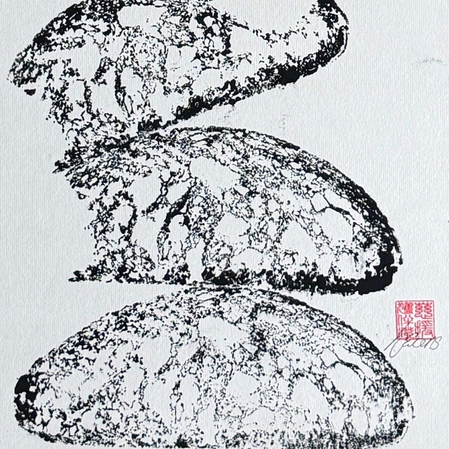 Sourdough Gyotaku – Black Ink