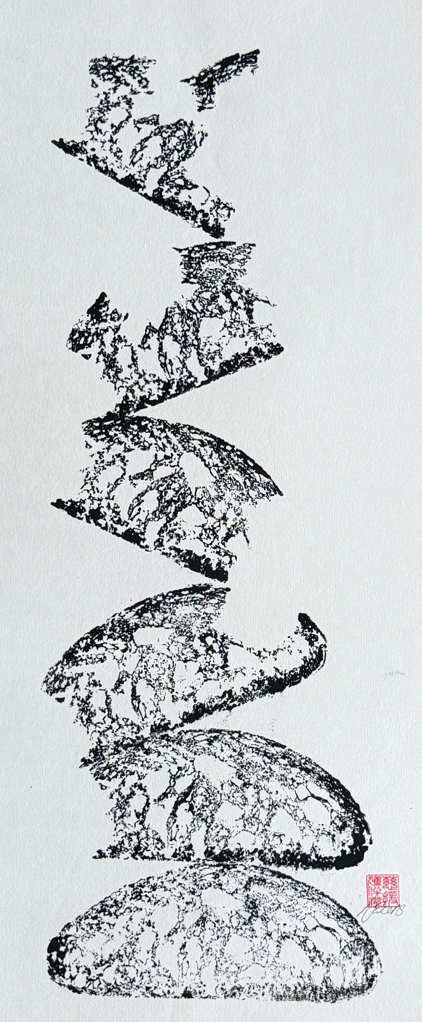 Sourdough Gyotaku – Black Ink