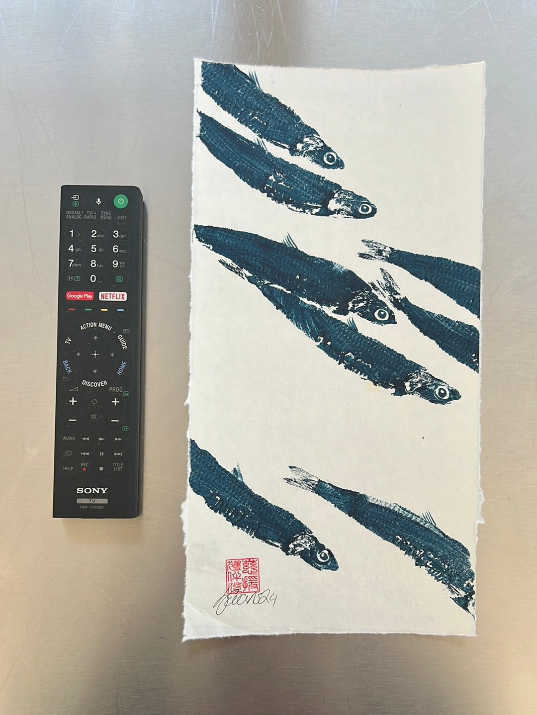 Anchovies Gyotaku