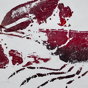 Menai Strait Lobster, Gyotaku Printed and Wet Mounted.