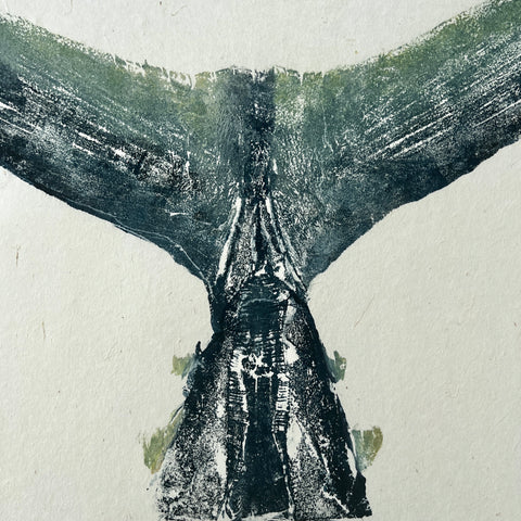 Gyotaku impression taken from a Blue Fin Tuna Tail