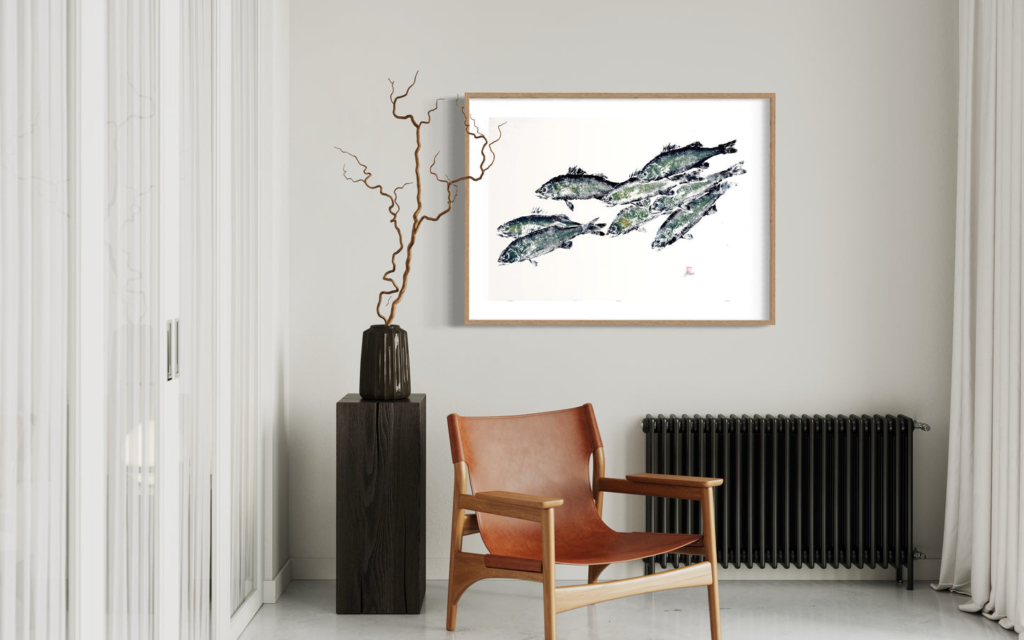 Large Gyotaku Sea Bass on Handmade Japanese paper