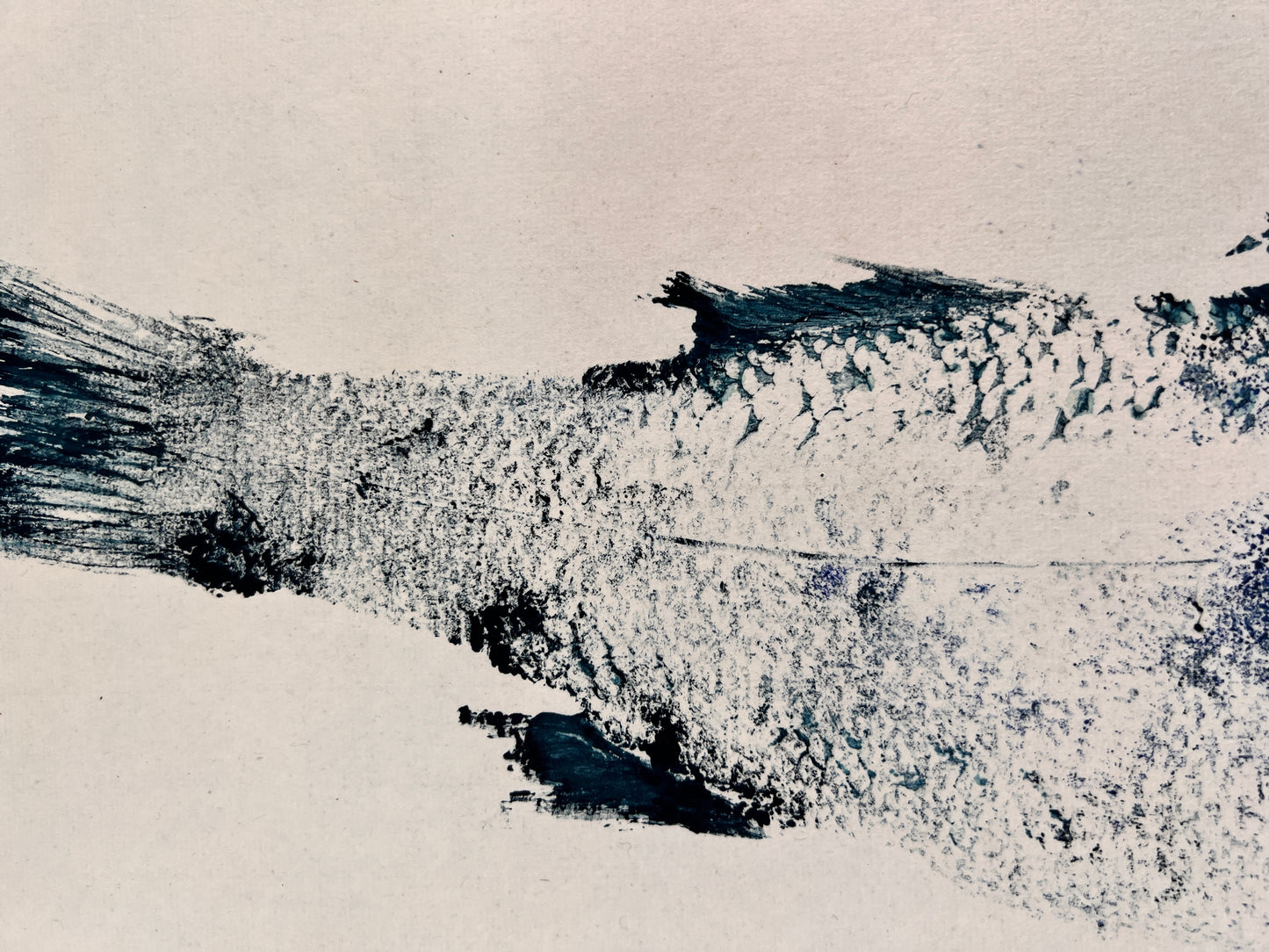 Menai Strait, Line Caught Sea Bass Gyotaku Printed and Wet Mounted.