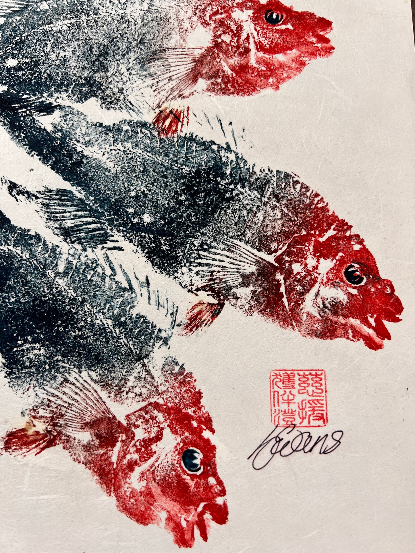 Menai Strait Wrasse Gyotaku Print