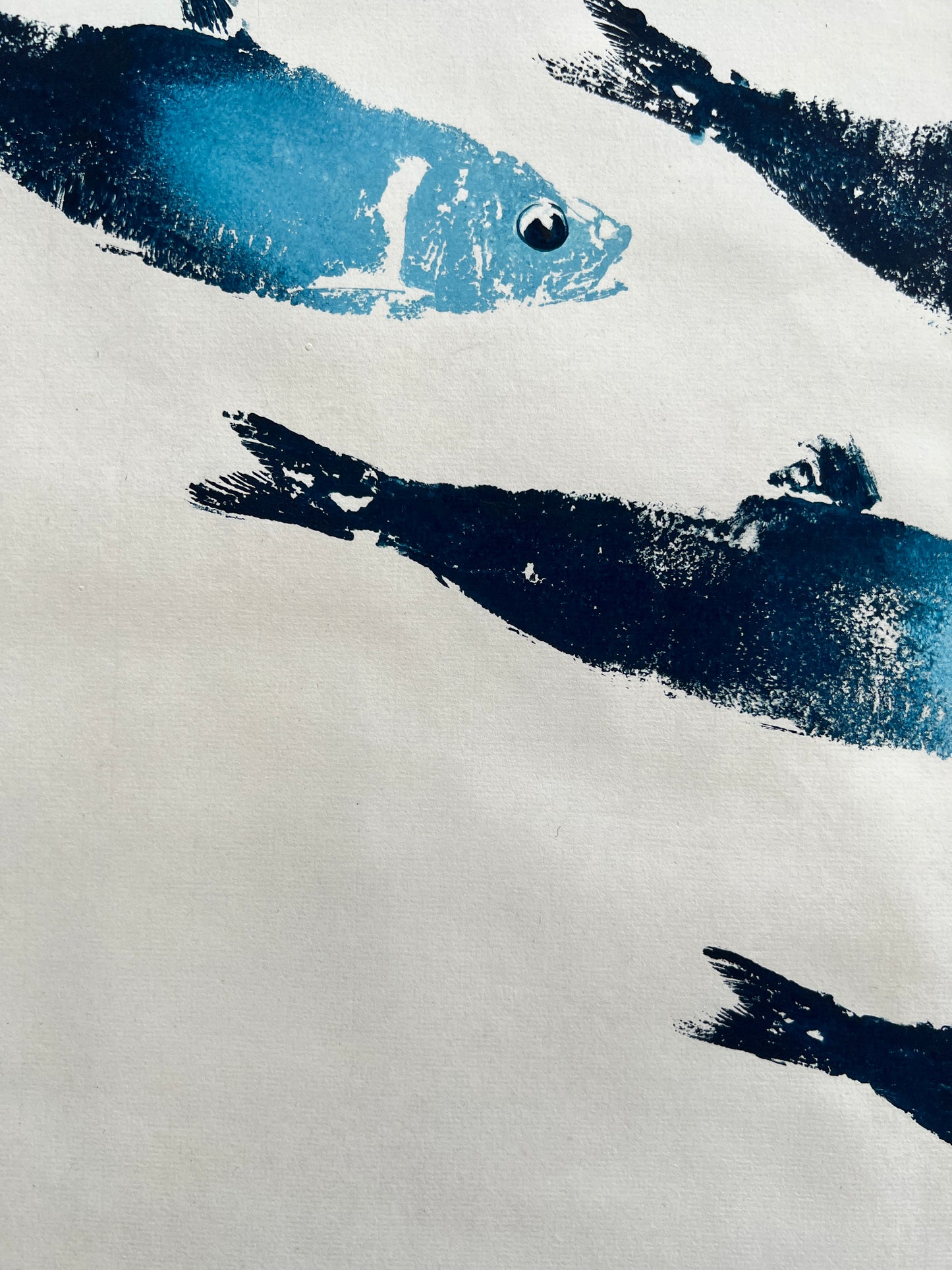 Sardines Gyotaku Print Diptych