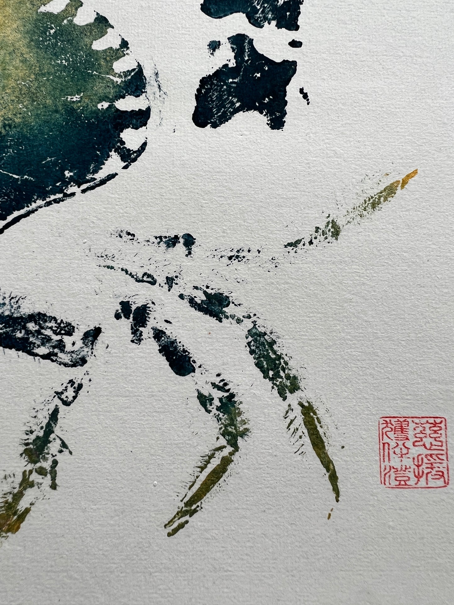 Hand Printed Gyotaku Anglesey Crab