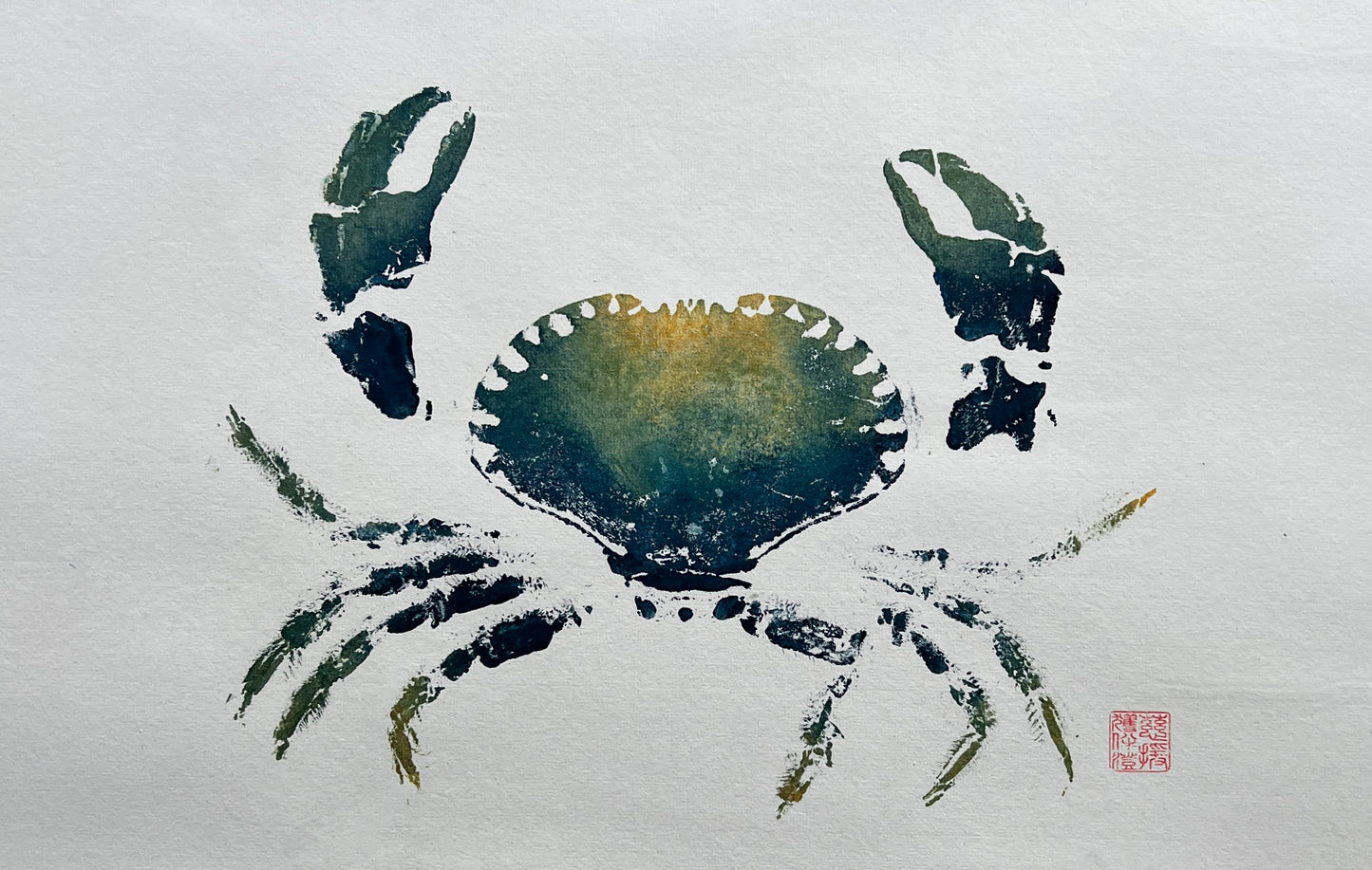 Hand Printed Gyotaku Anglesey Crab