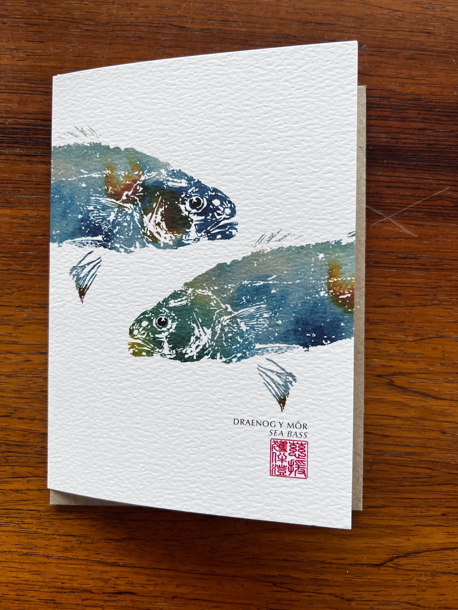 Two Sea Bass Heads Greeting Card