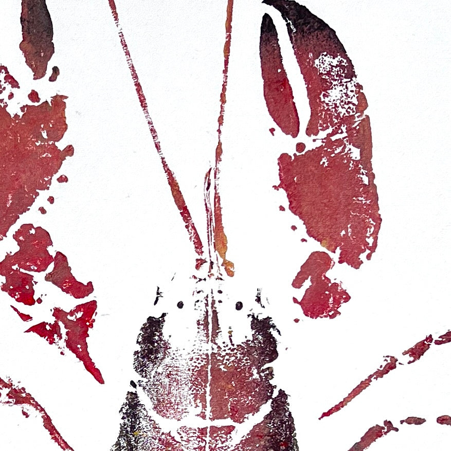 Hand Printed Lobster from Anglesey by Jane Evans
