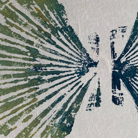 Scallop Shell Gyotaku Print, Wet Mounted A4