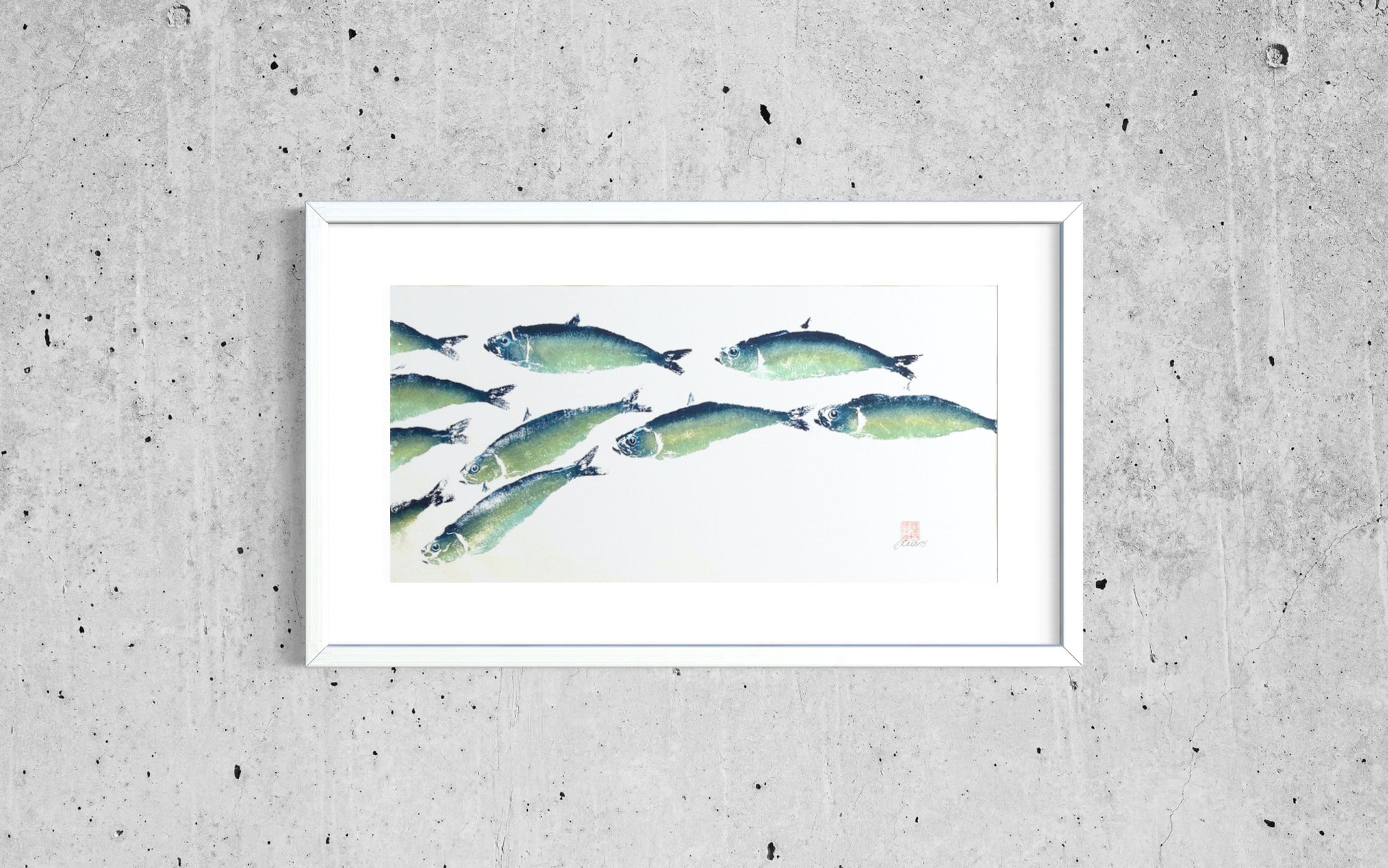 Anglesey North Wales Fish Print Sardines