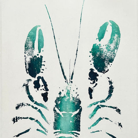 Menai Strait Lobster, Gyotaku Printed and Wet Mounted.