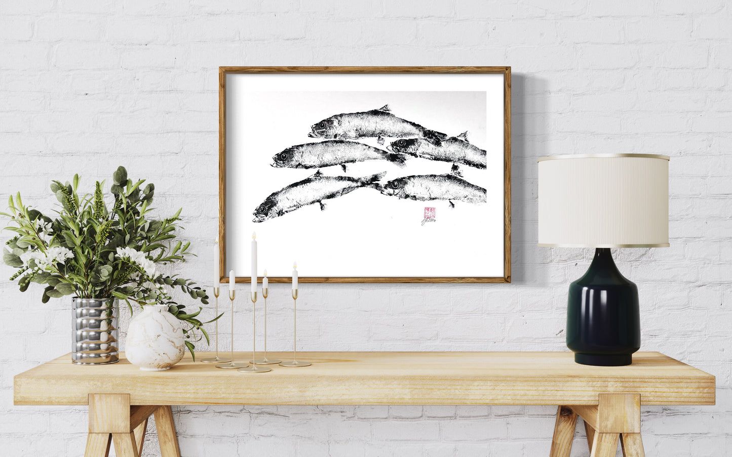 Herring Gyotaku Print