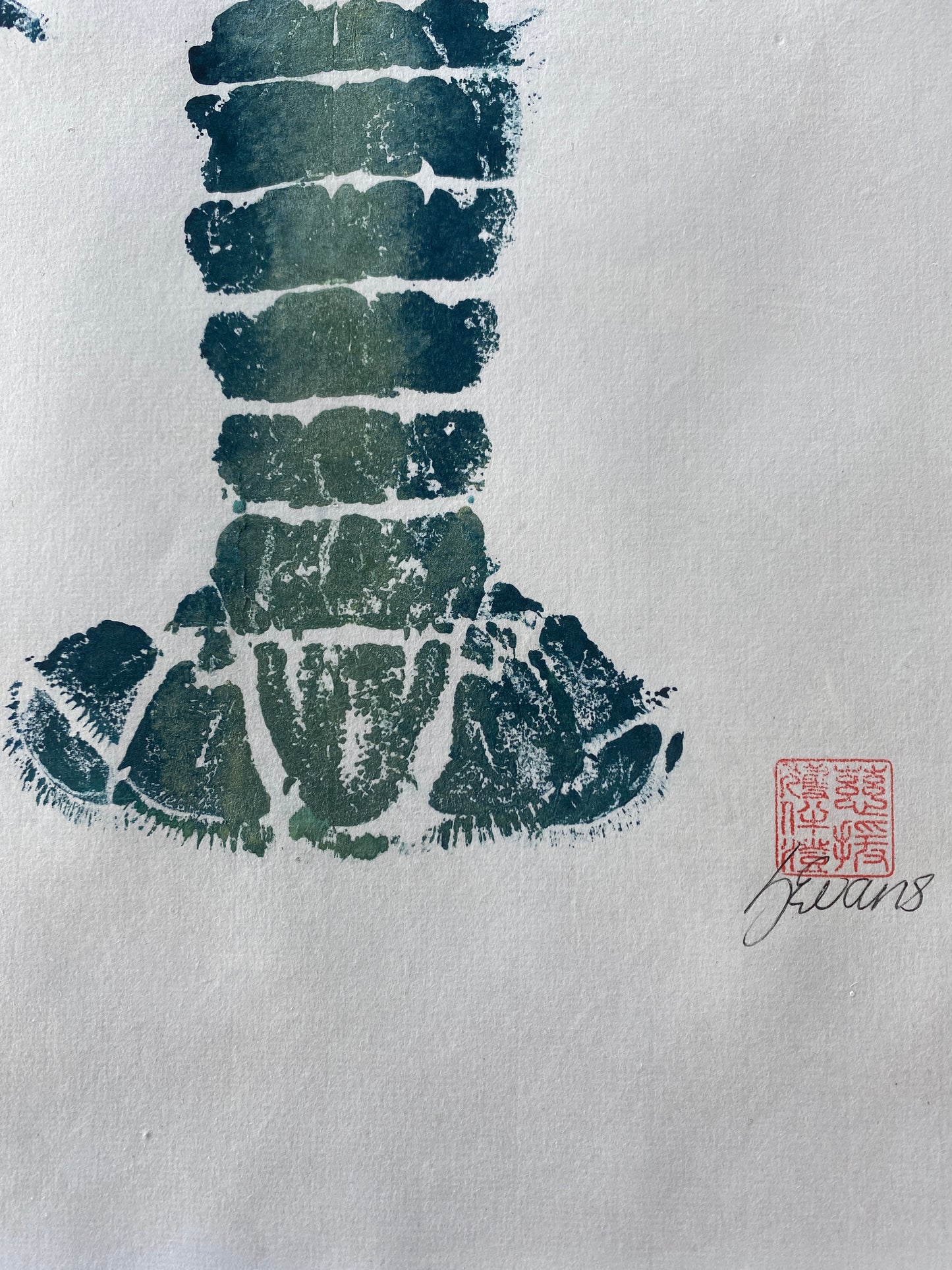 Menai Strait Lobster, Gyotaku Printed and Wet Mounted.