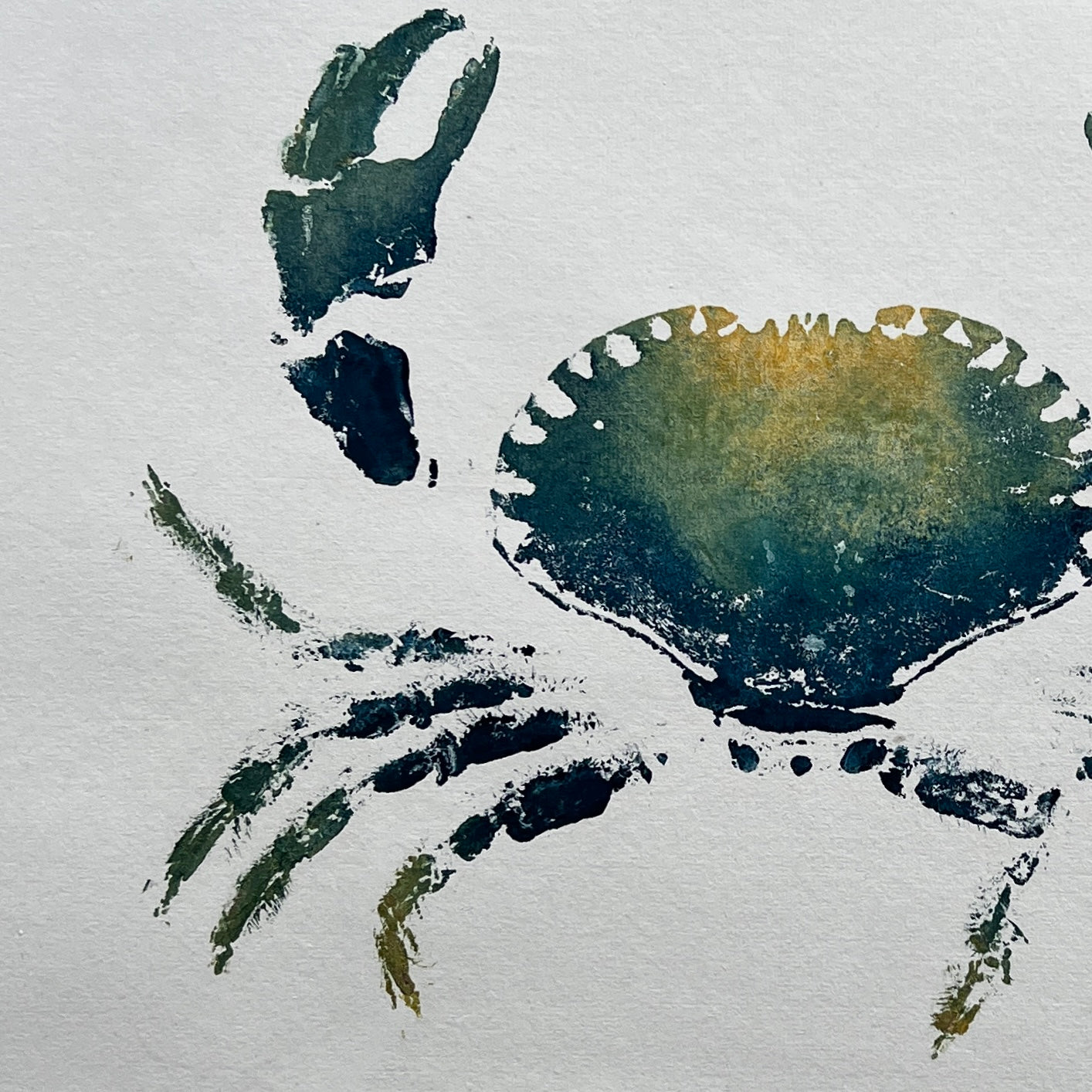 Hand Printed Gyotaku Anglesey Crab