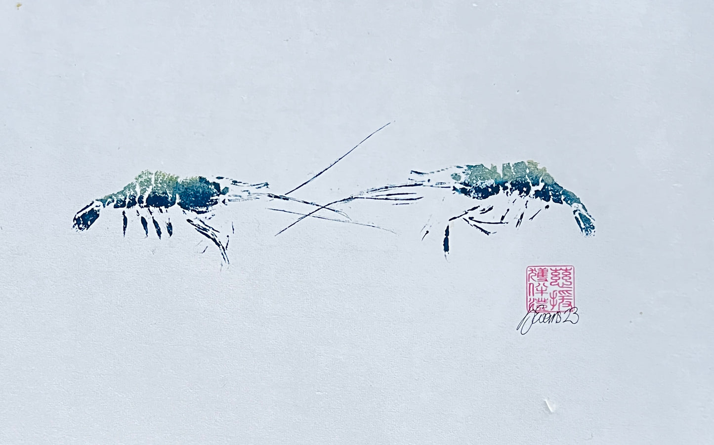 Duo print of Menai Strait Prawn