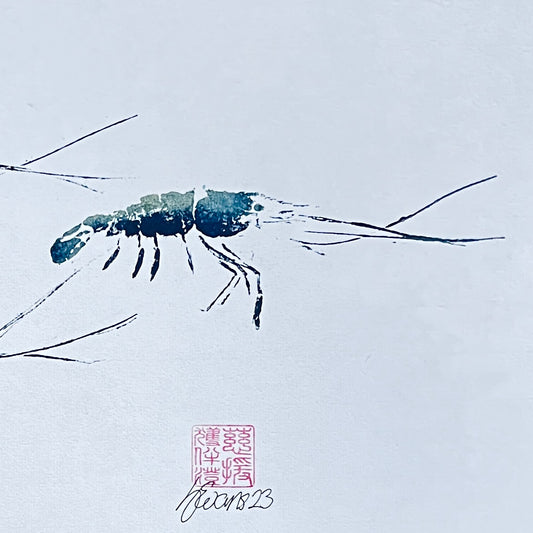 Triple print of Menai Strait Prawn